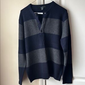 Navy and Gray Cashmere Sweater